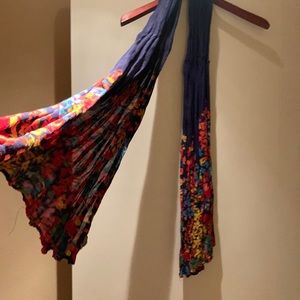 Navy and floral Scarf